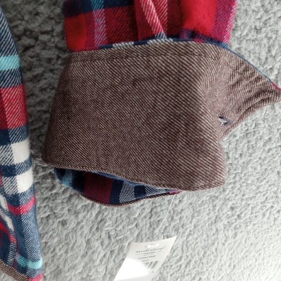 Weatherproof Shirt Mens XXL Tall Red‎ White Blue Tartan Plaid Flannel Western - Picture 2 of 8